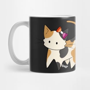 Lesbian Pride Calico Kitty Ear Bow Mug